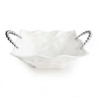 White Square Bowl with handles