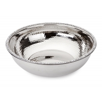 Stainless Steel Hammered Bowl with Rhinestones