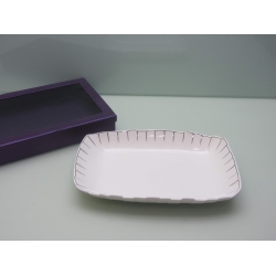 RECTANGULAR PLATE WITH SILVER ROUNDING 